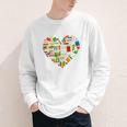 Book Lover Librarian Books Heart Valentine Youth Long Sleeve Tee