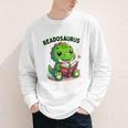 Book Lover Reading Dinosaur Readosaurus Library Youth Long Sleeve Tee