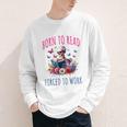 Born To Read Forced To Work Reading Skeleton Bookish Book Youth Long Sleeve Tee