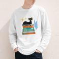 Cat And Books Retro Midcentury Mid Century Aesthetic Youth Long Sleeve Tee Cat And Books Retro Midcentury Mid Century Aesthetic Youth Long Sleeve Tee