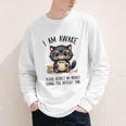 Cat Glasses Coffe Books I Am Awake Please Respect My Privacy Youth Long Sleeve Tee