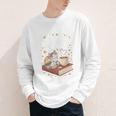 Coffee Cats & Books Cute Cat Book Lover Reading Youth Long Sleeve Tee