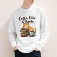 Coffee Cats And Books Lover For Women & Girls Coffee Youth Long Sleeve Tee