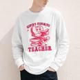 Cupid's Favorite Teacher Valentines Day Heart Book Lover Youth Long Sleeve Tee