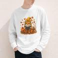 Cute Autumn Gnome Reading Pumpkin Book Lover Youth Long Sleeve Tee