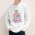 Cute Book Lover Frog Pretty Girls Read Books Kawaii Reading Youth Long Sleeve Tee