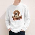 Cute Dog Beagle Reading Book Youth Long Sleeve Tee