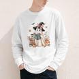 Cute Ghost Reading Book Librarian Book Lover Youth Long Sleeve Tee