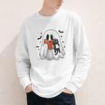 Cute Halloween Ghost Reading Book Youth Long Sleeve Tee Cute Halloween Ghost Reading Book Youth Long Sleeve Tee