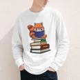 Cute Kawaii Kids Reading Books Glasses Red Panda Lover Youth Long Sleeve Tee
