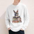 Cute Reading Bunny With Glasses Books Bookworm Reader Book Premium Tri-Blend Youth Long Sleeve Tee