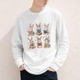 Cute Teacher Bunny Rabbit Reading Easter Bunnies Book Lovers Youth Long Sleeve Tee