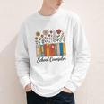 Cute Wildflower Book School Counseling Life School Counselor Youth Long Sleeve Tee