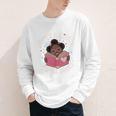 Just A Girl Who Loves Books Cute African American Afro Youth Long Sleeve Tee