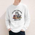 I Just Want To Read Books And Pet Cats Raglan Baseball Tee Youth Long Sleeve Tee