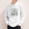 Libraries Are For Everyone Racoon Read Banned Book Librarian Youth Long Sleeve Tee