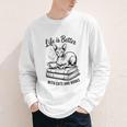 Life Is Better With Cats & Books Sphynx Cat Mom Women Youth Long Sleeve Tee Life Is Better With Cats & Books Sphynx Cat Mom Women Youth Long Sleeve Tee