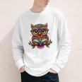 Owl With Glasses And Book Reading Youth Long Sleeve Tee Owl With Glasses And Book Reading Youth Long Sleeve Tee