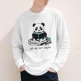 Panda Reading Chapter Books Youth Long Sleeve Tee Panda Reading Chapter Books Youth Long Sleeve Tee