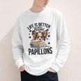 Papillon Dog Breed Life Is Better With Books And Papillons Youth Long Sleeve Tee Papillon Dog Breed Life Is Better With Books And Papillons Youth Long Sleeve Tee