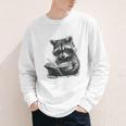 Raccoon With Book Cute Raccoons Reading Books Youth Long Sleeve Tee Raccoon With Book Cute Raccoons Reading Books Youth Long Sleeve Tee