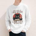 i Read Books And i Know Things Cat Reading Coffee Youth Long Sleeve Tee
