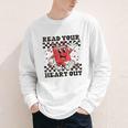 Read Your Heart Out Teacher Valentines Book Lover Youth Long Sleeve Tee