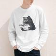 Reading Cat Cat Book Lover Youth Long Sleeve Tee