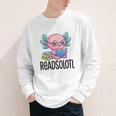 Readsolotl Cute Axolotl Reading Book Kawaii Pink Aesthetic Youth Long Sleeve Tee