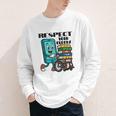 Respect Elders Cellphone Pushing Books In a Wheelchair Youth Long Sleeve Tee Respect Elders Cellphone Pushing Books In a Wheelchair Youth Long Sleeve Tee