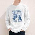 Sarcastic Anti Social Book Club Cat Skull Book Lover Youth Long Sleeve Tee Sarcastic Anti Social Book Club Cat Skull Book Lover Youth Long Sleeve Tee