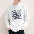 Schnauzer Hammock Reading Book Schnauzer Glasses Youth Long Sleeve Tee