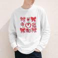 Valentine Teacher Coquette Bow Pencil Heart Book Girl Women Youth Long Sleeve Tee