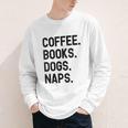 Vintage Coffee Books Dogs Naps Retro Youth Long Sleeve Tee