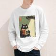 Vintage Japanese Cat Book Lovers UFO Alien Abduction Cat Dad Youth Long Sleeve Tee Vintage Japanese Cat Book Lovers UFO Alien Abduction Cat Dad Youth Long Sleeve Tee