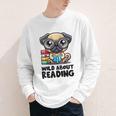 Wild About Reading Book Lover Pug Dog Youth Long Sleeve Tee