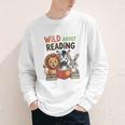 Wild About Reading Zoo Animals For Bookworm Book Reader Youth Long Sleeve Tee