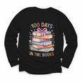100 Days In The Books Cute Book 100 Days Of School Teachers Youth Long Sleeve Tee