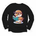 Adorable Book Lover Mallard Duck With Reading Glasses Cute Youth Long Sleeve Tee