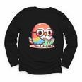 Adorable Book Lover Parrot With Reading Glasses Cute Youth Long Sleeve Tee