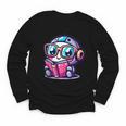 Adorable Book Lover Robot With Reading Glasses Cute Youth Long Sleeve Tee
