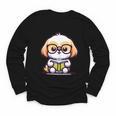 Adorable Book Lover Shih Tzu With Reading Glasses Cute Youth Long Sleeve Tee Adorable Book Lover Shih Tzu With Reading Glasses Cute Youth Long Sleeve Tee