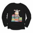 Adorable Donkey With Heart Sitting On Colorful Book Stack Youth Long Sleeve Tee