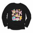 Apple Disco Pencil Books Bow Teacher Student Back To School Youth Long Sleeve Tee
