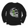 Astronaut Reading Book To Alien Moon Space Women Kids Men Youth Long Sleeve Tee