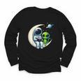 Astronaut Reading Book To Alien Shirt Moon Space Lover Kids Youth Long Sleeve Tee