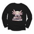 Axolotl Books Readsalotl Reading Bookworm Kawaii Axolotl Youth Long Sleeve Tee
