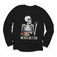 Never Better Skeleton Read Reading Book Librarian Men Women Youth Long Sleeve Tee Never Better Skeleton Read Reading Book Librarian Men Women Youth Long Sleeve Tee