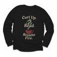 Book Dragon Fantasy Reader Cozy Reading Book Lover Dragon Youth Long Sleeve Tee