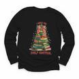 Book Lover Christmas Tree I Have No Shelf Control Youth Long Sleeve Tee